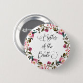 Badge Rond 5 Cm Aquarelle Printemps Floral Mère de la mariée (Devant & derrière)