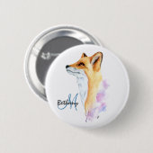 Badge Rond 5 Cm Aquarelle Red Fox personnalisée (Devant & derrière)