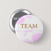 Badge Rond 5 Cm Aquarelle rose et bleu Or Script Révélation de gen (Devant & derrière)