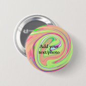 Badge Rond 5 Cm Aquarelle vert simple ajouter votre nom de texte (Devant & derrière)