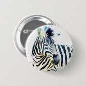 Badge Rond 5 Cm Aquarelle Zebra (Devant & derrière)