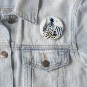 Badge Rond 5 Cm Aquarelle Zebra (En situation)