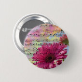 Badge Rond 5 Cm Aquarelles girly tendance mignonnes fleurs Gerbera (Devant & derrière)