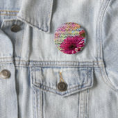 Badge Rond 5 Cm Aquarelles girly tendance mignonnes fleurs Gerbera (En situation)