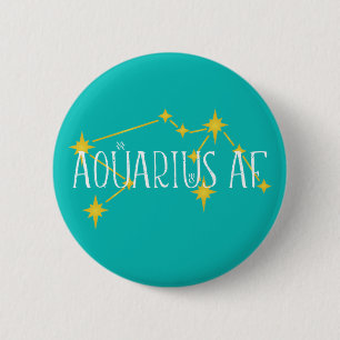 Badge Rond 5 Cm AQUARIUS AF w symboles de constellation Uranus & s