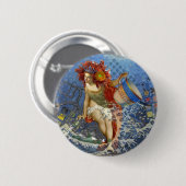Badge Rond 5 Cm Aquarius Mermaid Bleu gothique (Devant & derrière)