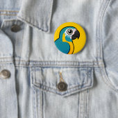 Badge Rond 5 Cm Ara Bleu-throated de Birdorable (En situation)