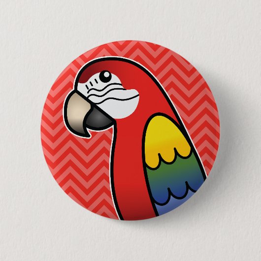 Badge Rond 5 Cm Ara perroquet Macaw oiseau (Devant)