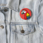 Badge Rond 5 Cm Ara perroquet Macaw oiseau (En situation)