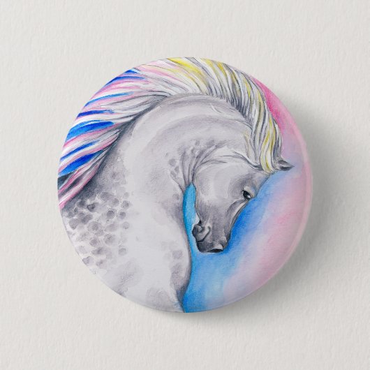 Badge Rond 5 Cm Arabe arc-en-ciel (Devant)