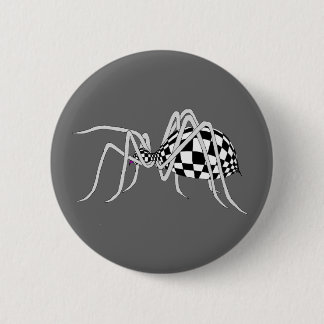 Badge Rond 5 Cm Araignée Checkered