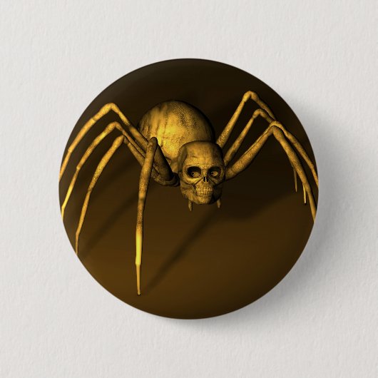 Badge Rond 5 Cm Araignée crânienne (Devant)
