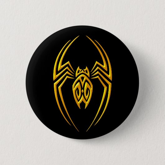 Badge Rond 5 Cm Araignée de fer - jaune et noir (Devant)