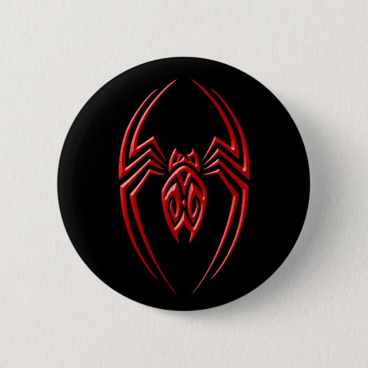 Badge Rond 5 Cm Araignée de fer - rouge et noir (Devant)