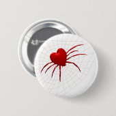 Badge Rond 5 Cm Araignée des Coeurs rouges (Devant & derrière)