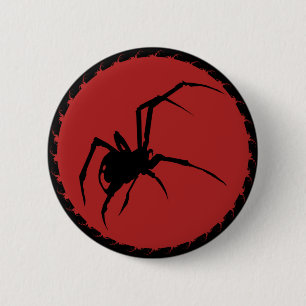 Badge Rond 5 Cm Araignée noire