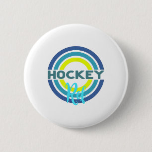 Badge Rond 5 Cm Arbitre de hockey avec des cercles de hockey moder