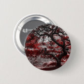 Badge Rond 5 Cm Arbre à fleurs de cerisier rouge (Devant & derrière)