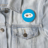 Badge Rond 5 Cm Arbre à noix de coco — Bouton Harris 2024 ! (En situation)