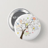 Badge Rond 5 Cm Arbre abstrait (Devant & derrière)