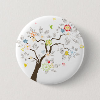 Badge Rond 5 Cm Arbre abstrait