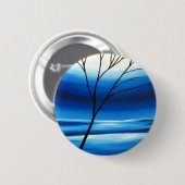 Badge Rond 5 Cm Arbre Abstrait Ciel Bleu (Devant & derrière)