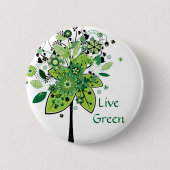Badge Rond 5 Cm Arbre abstrait vert (Devant)