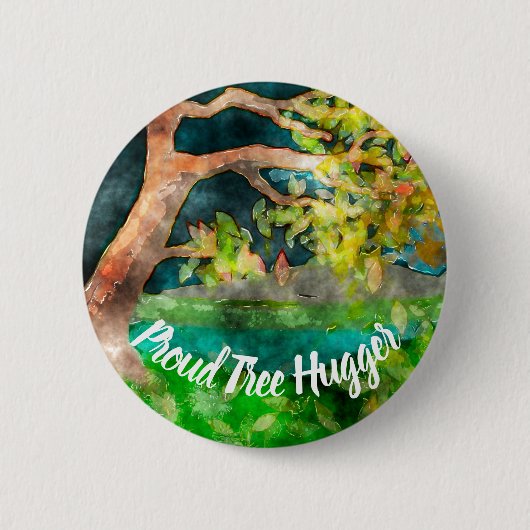 Badge Rond 5 Cm Arbre balayé par vent (Devant)