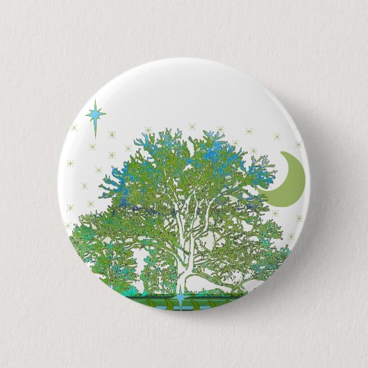 Badge Rond 5 Cm Arbre blues (Devant)