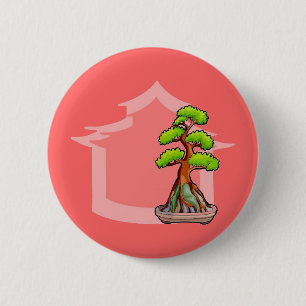 Badge Rond 5 Cm Arbre bonsaï