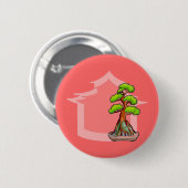 Badge Rond 5 Cm Arbre bonsaï (Devant & derrière)