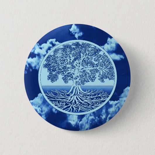 Badge Rond 5 Cm Arbre d'âme de la vie (Devant)