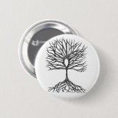 Badge Rond 5 Cm Arbre d'Ankh de conception de la vie (Devant & derrière)