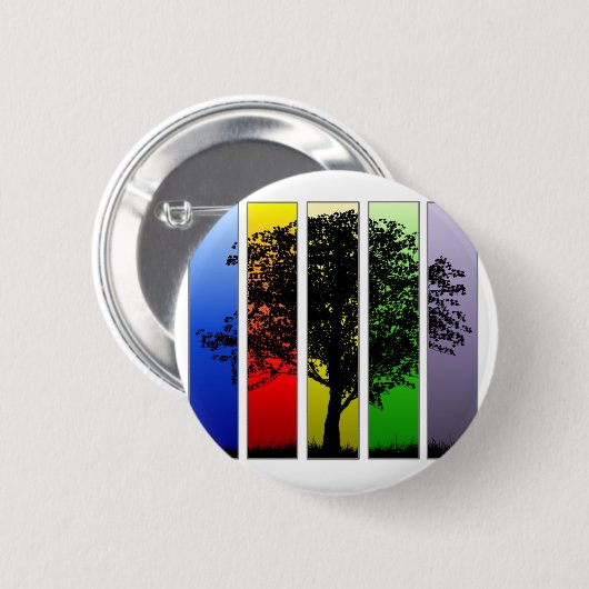 Badge Rond 5 Cm Arbre d'art pop (Devant & derrière)