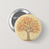 Badge Rond 5 Cm Arbre d'automne (Devant & derrière)