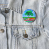 Badge Rond 5 Cm Arbre de bonheur de la vie (En situation)