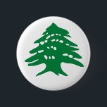 Badge Rond 5 Cm Arbre de cèdre vert du Liban<br><div class="desc">Bouton rond vert d'arbre de cèdre du Liban. L'arbre de cèdre vert,  emblème national du Liban de son drapeau.</div>