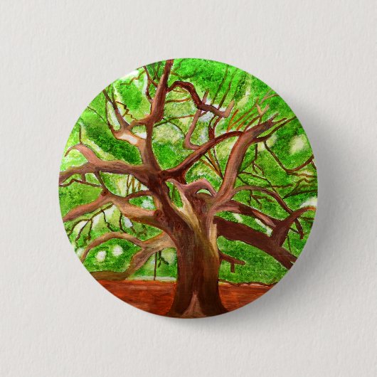 Badge Rond 5 Cm Arbre de chêne (Devant)