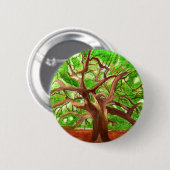 Badge Rond 5 Cm Arbre de chêne (Devant & derrière)