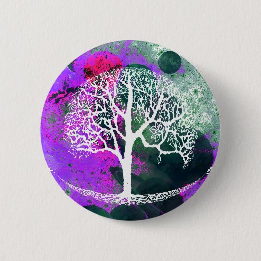 Badge Rond 5 Cm Arbre de galaxie de la vie (Devant)