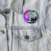 Badge Rond 5 Cm Arbre de galaxie de la vie (En situation)