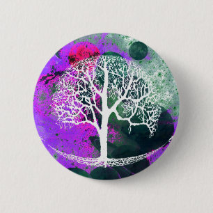 Badge Rond 5 Cm Arbre de galaxie de la vie