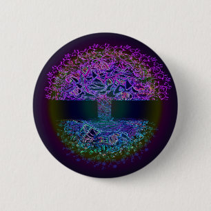 Badge Rond 5 Cm Arbre de Knowingness de la vie