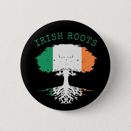 Badge Rond 5 Cm Arbre de la famille des racines irlandaises (Devant)