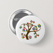 Badge Rond 5 Cm Arbre de la vie perplexe (Devant & derrière)