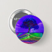 Badge Rond 5 Cm Arbre de l'accomplissement de la vie (Devant & derrière)