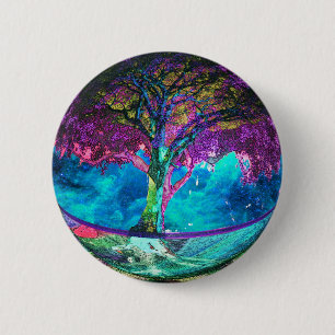Badge Rond 5 Cm Arbre de méditation de la vie