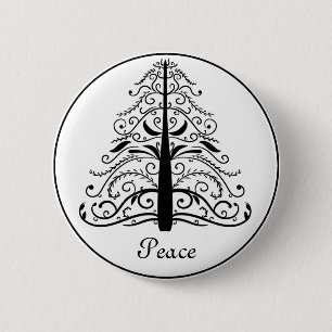Badge Rond 5 Cm Arbre de Noël