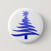 Badge Rond 5 Cm Arbre de Noël Cobalt bleu (Devant)