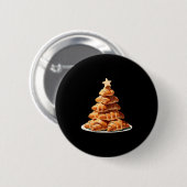 Badge Rond 5 Cm Arbre de Noël Croissant (Devant & derrière)